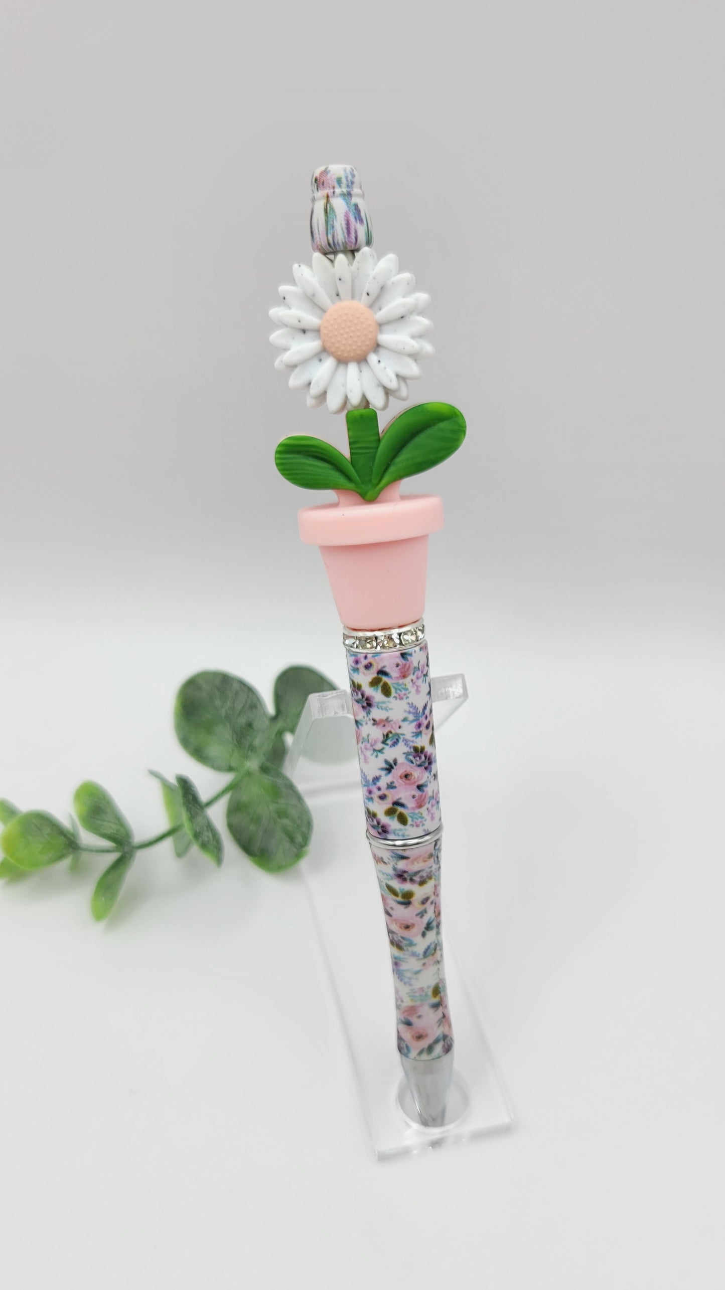 White/Pink Daisy Pen