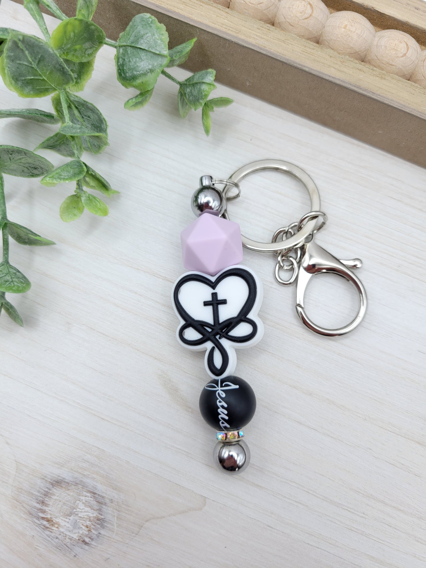 Infinity Cross Barbell Keychain