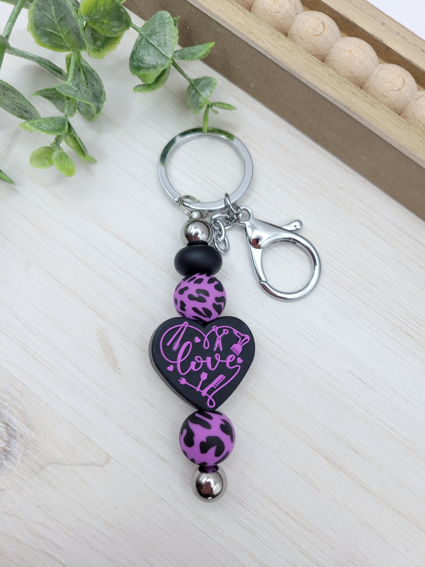 Stylist Love Barbell Keychain (options)