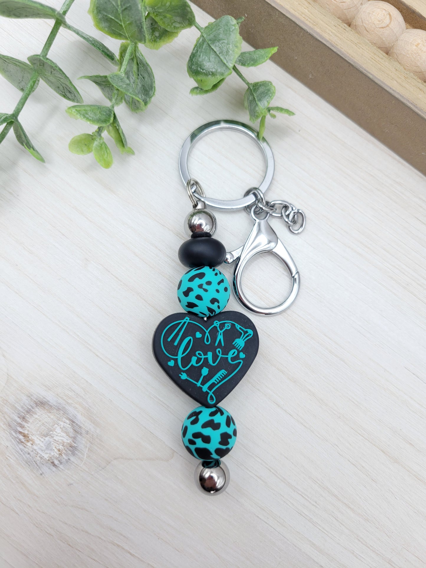 Stylist Love Barbell Keychain (options)