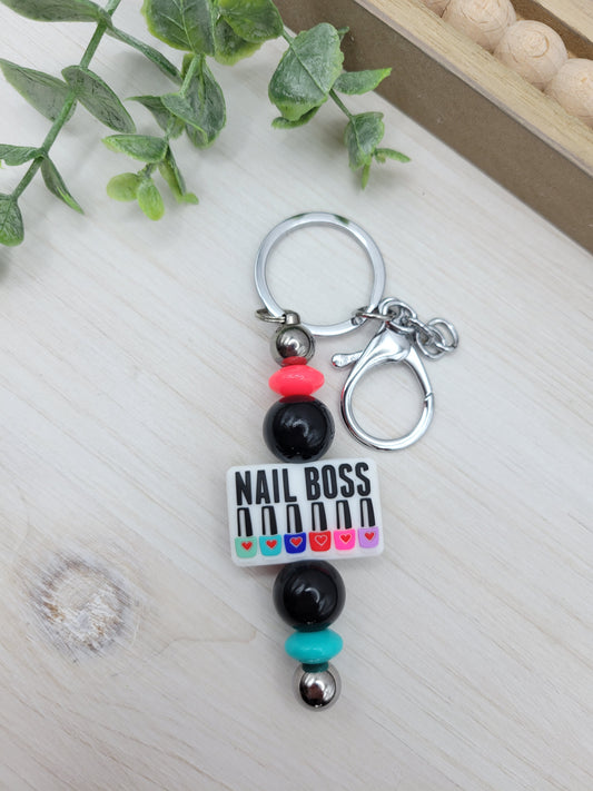 Nail Boss Barbell Keychain