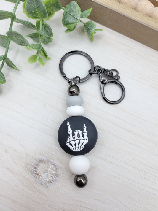 Rock On Barbell Keychain