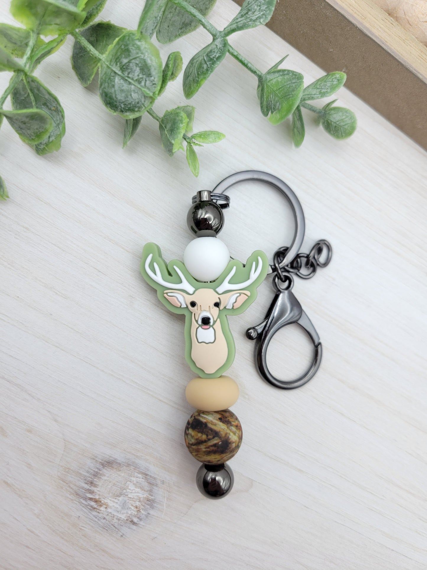 Deer Head Barbell Keychain (options)