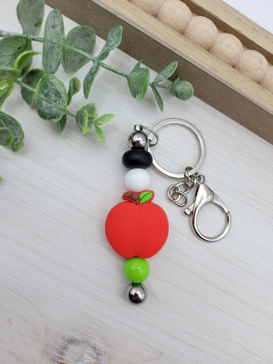 Red Apple Barbell Keychain