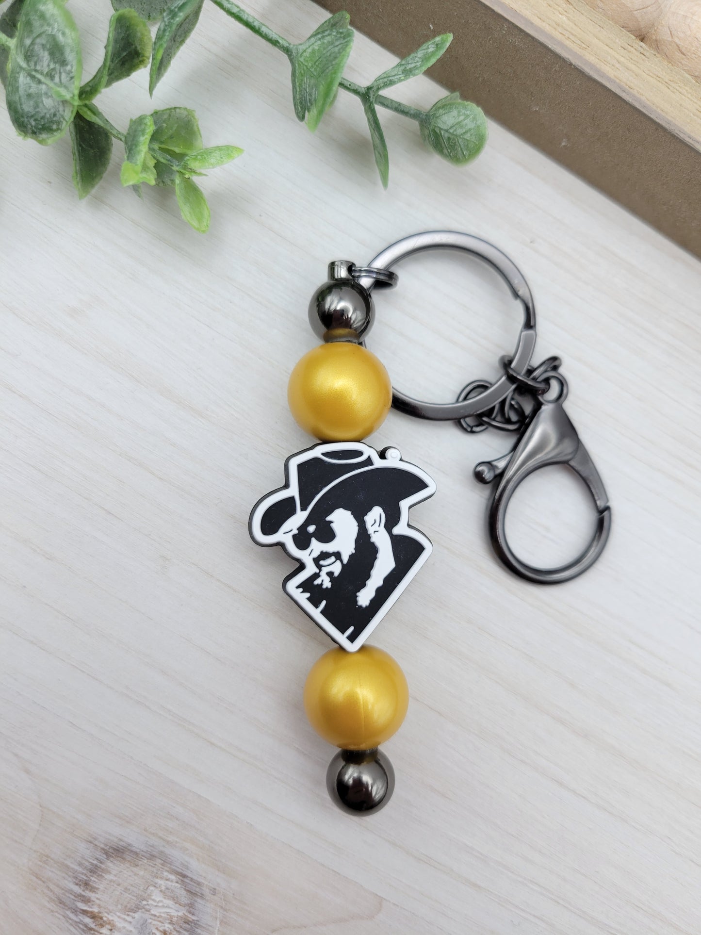 Cowboy Barbell Keychain