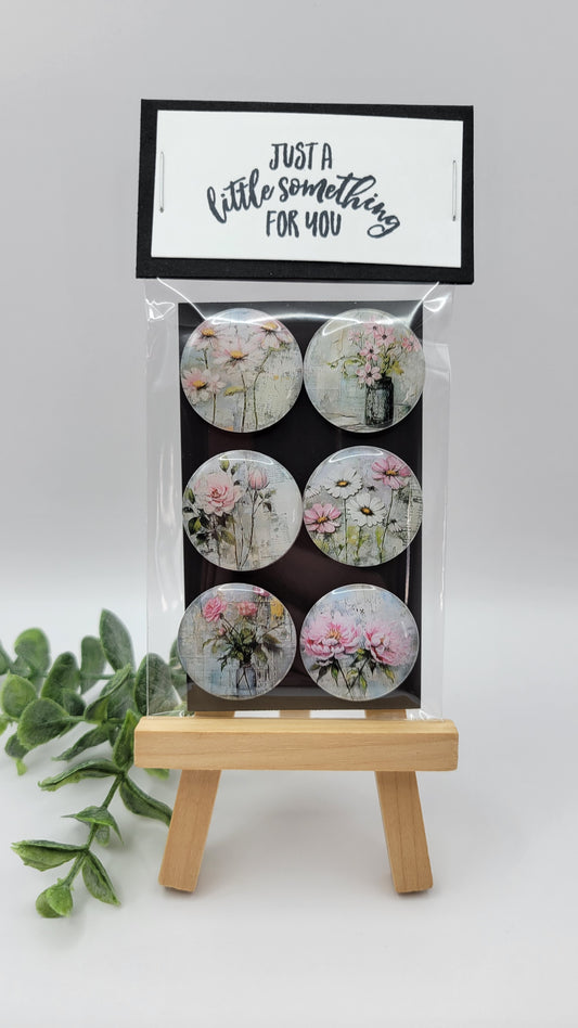 Vintage Pink Flowers Magnets (options)