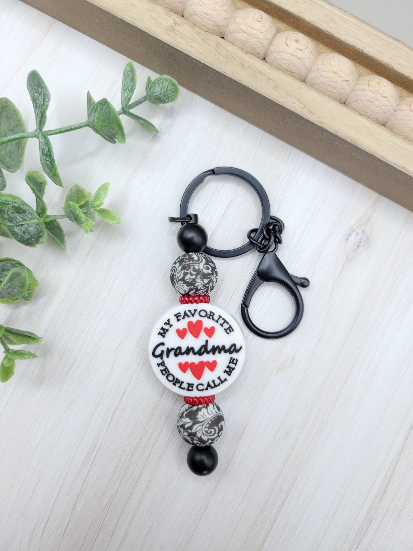 Call Me Grandma Barbell Keychain