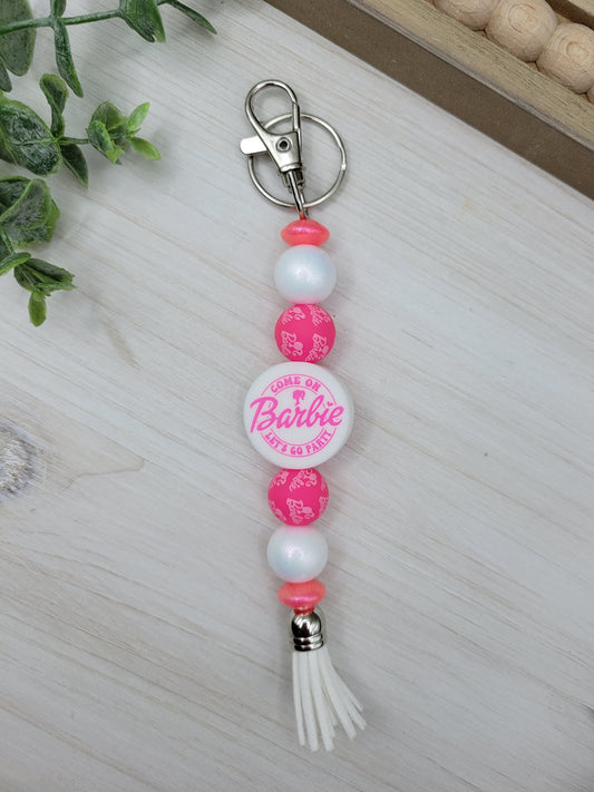 Pink Doll Tassel Keychain
