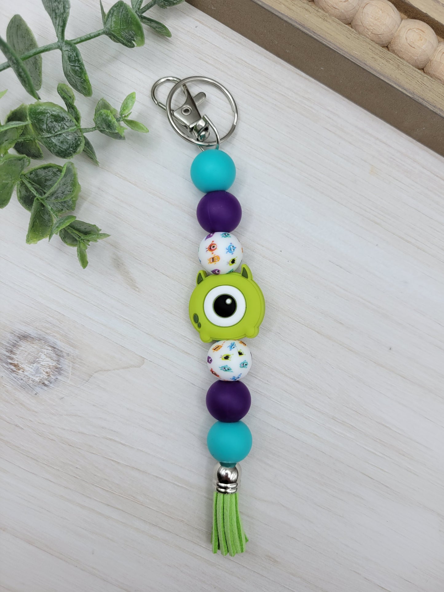 Green Eye Monster Tassel Keychain