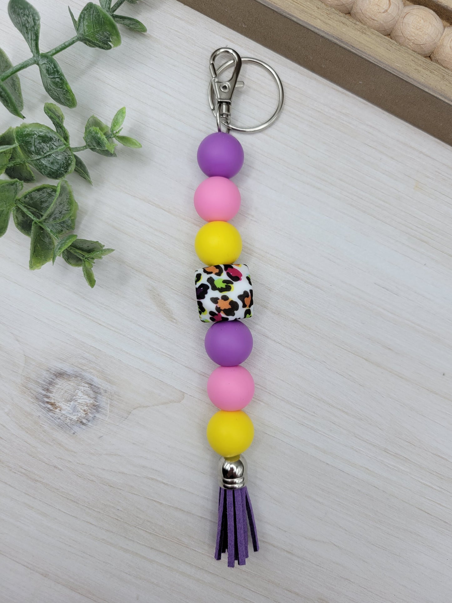 Colorful Leopard Tassel Keychain