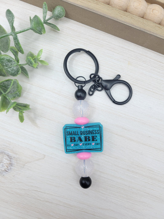 Small Business Babe Barbell Keychain
