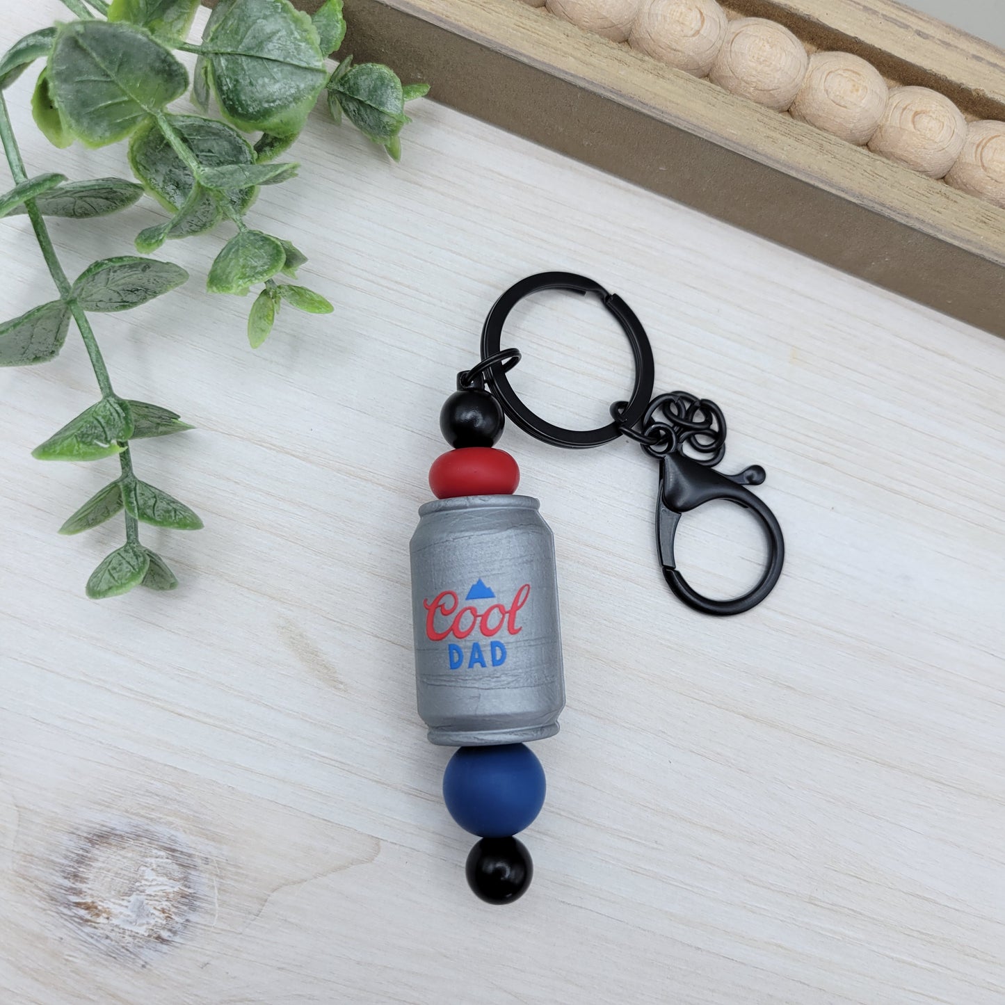 Cool Dad Can Barbell Keychain