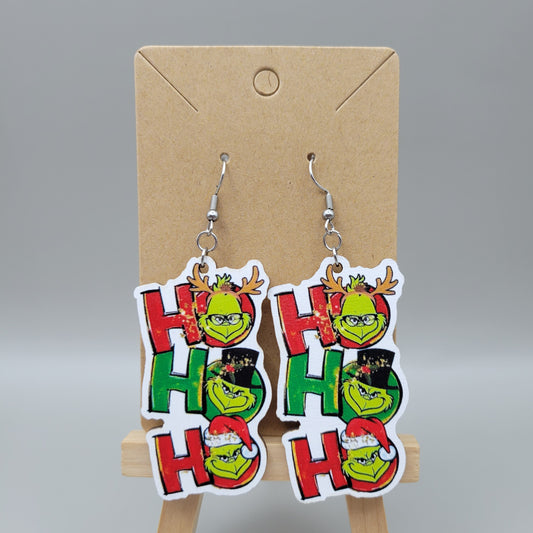 Wooden Ho Ho Ho Earrings