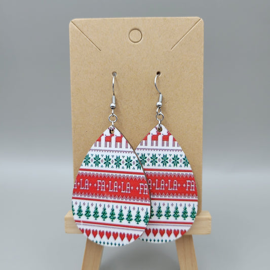 Wooden Sweater Pattern Earrings