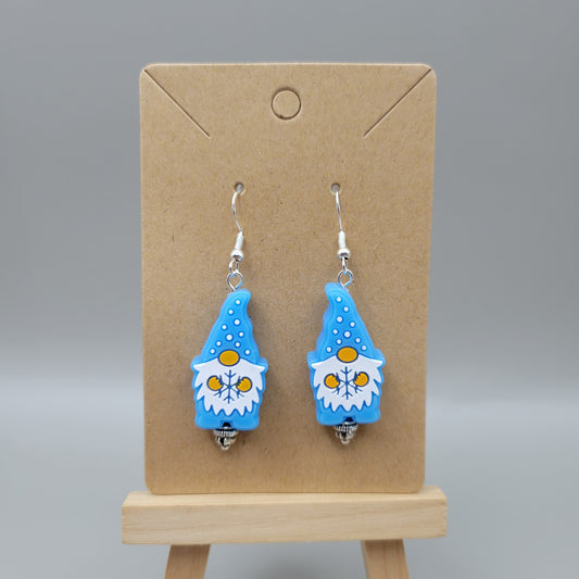 Blue Snowflake Gnome Earrings