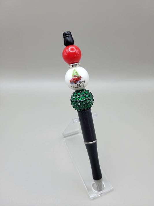 Red Merry Christmas Truck Pen