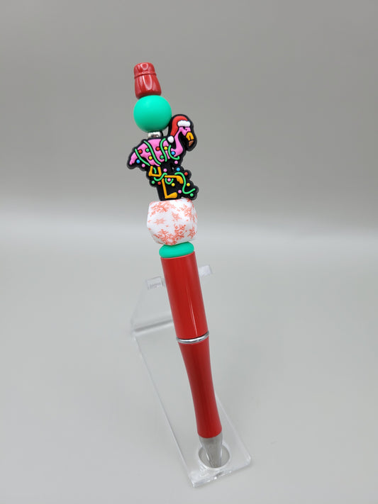 Christmas Lights Flamingo Pen