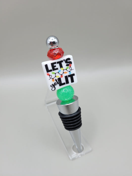 Let's Get Lit Wine Bottle Stopper