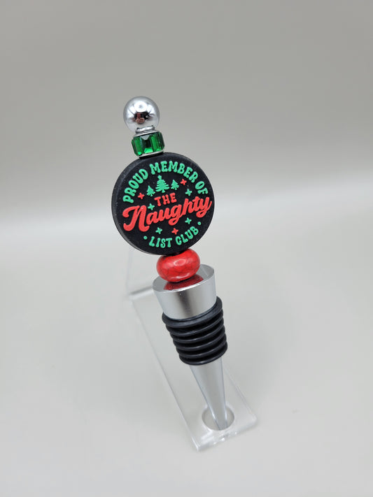 Naughty List Wine Bottle Stopper