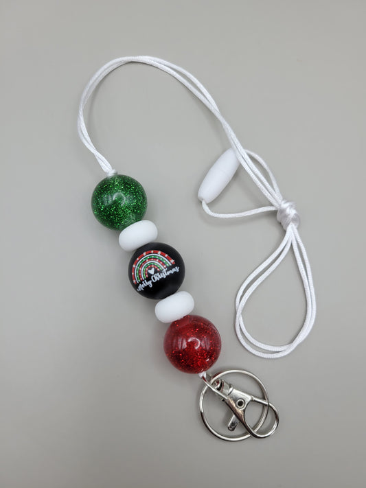 Merry Christmas Rainbow Lanyard