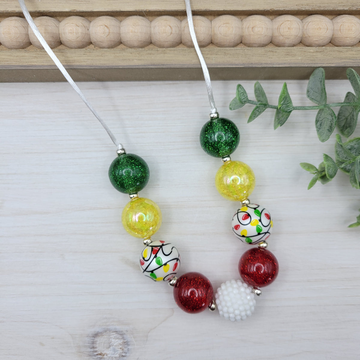 Christmas Lights Bubblegum Necklace