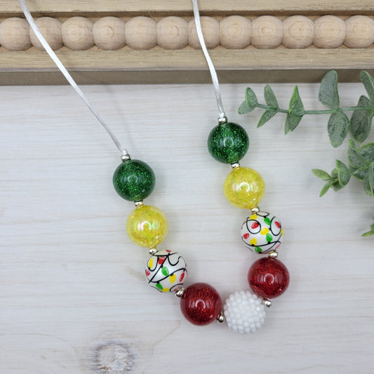Christmas Lights Bubblegum Necklace