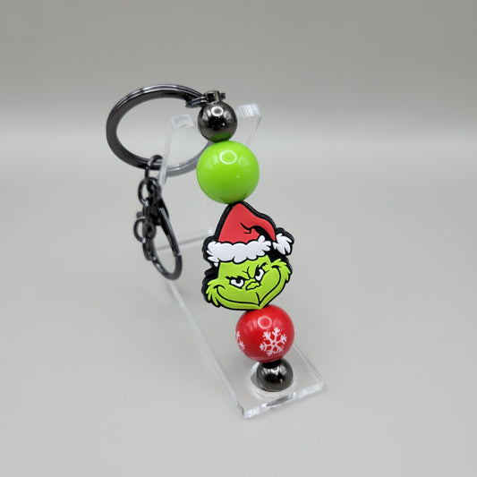 Grinch Barbell Keychain