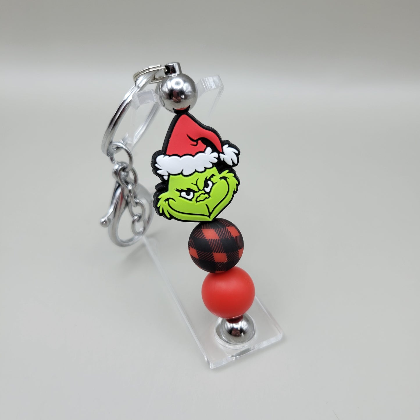 Grinch Barbell Keychain