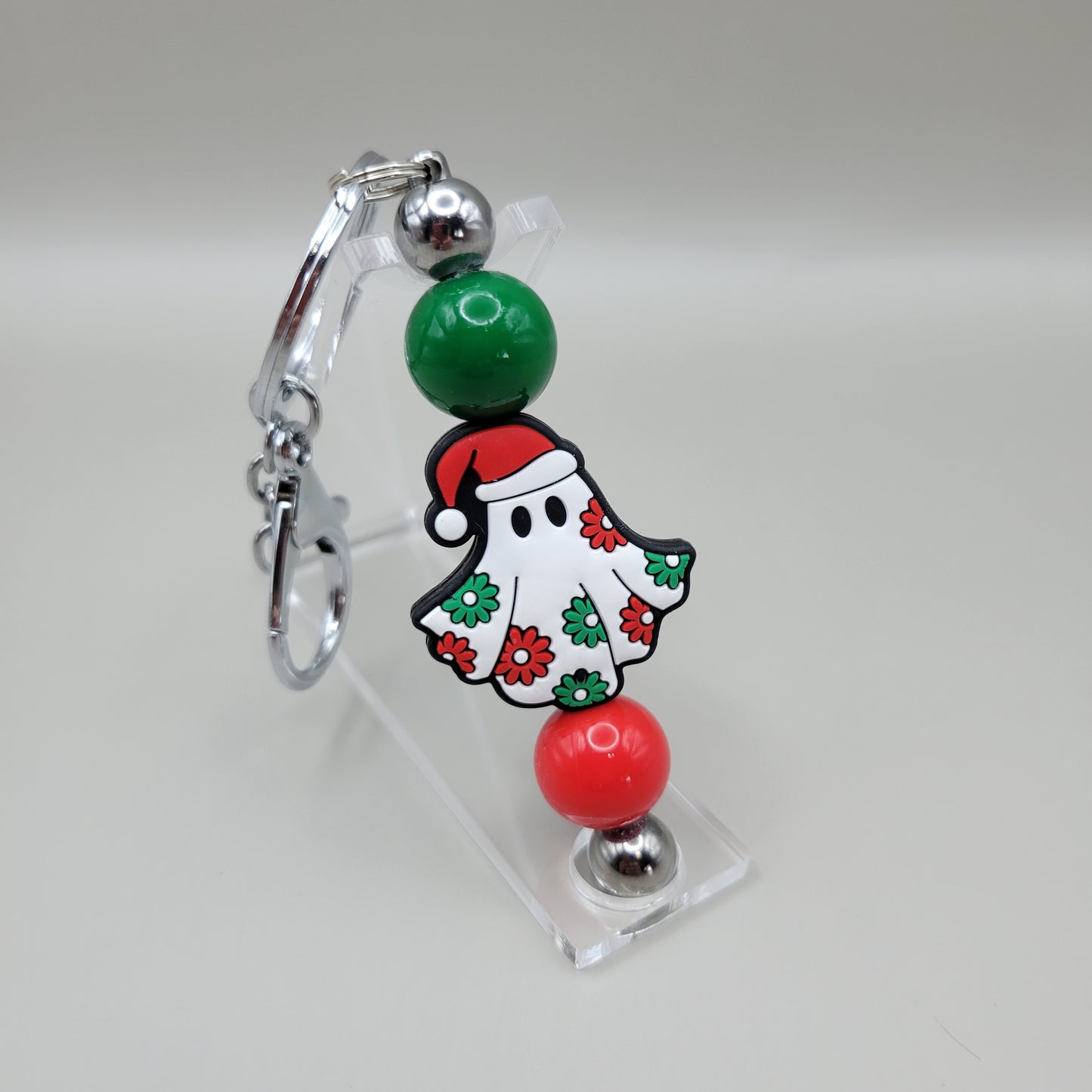 Christmas Ghost Barbell Keychain