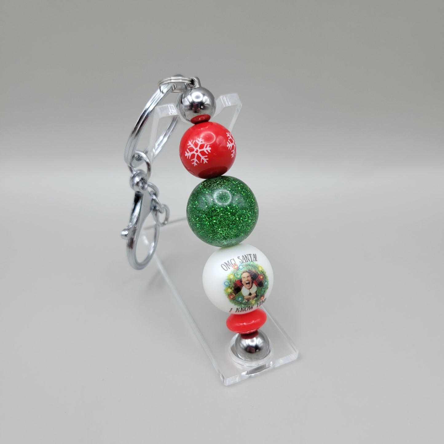 OMG Santa! Barbell Keychain