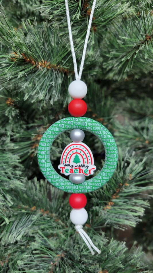 Very Merry Teacher Christmas Tree Ornament