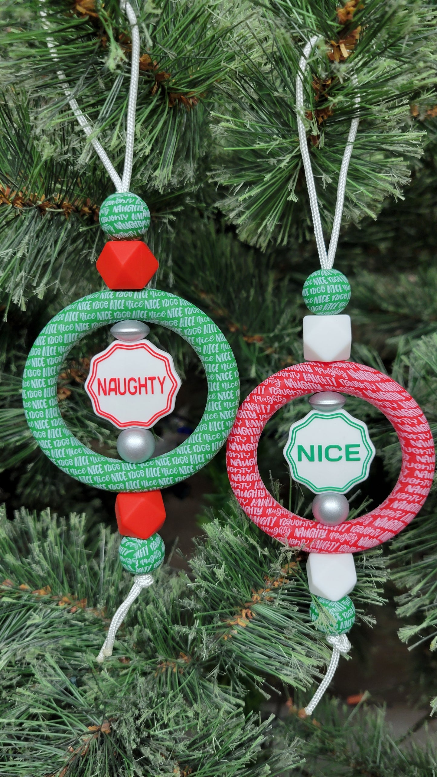Double-Sided Naughty/Nice Christmas Tree Ornament