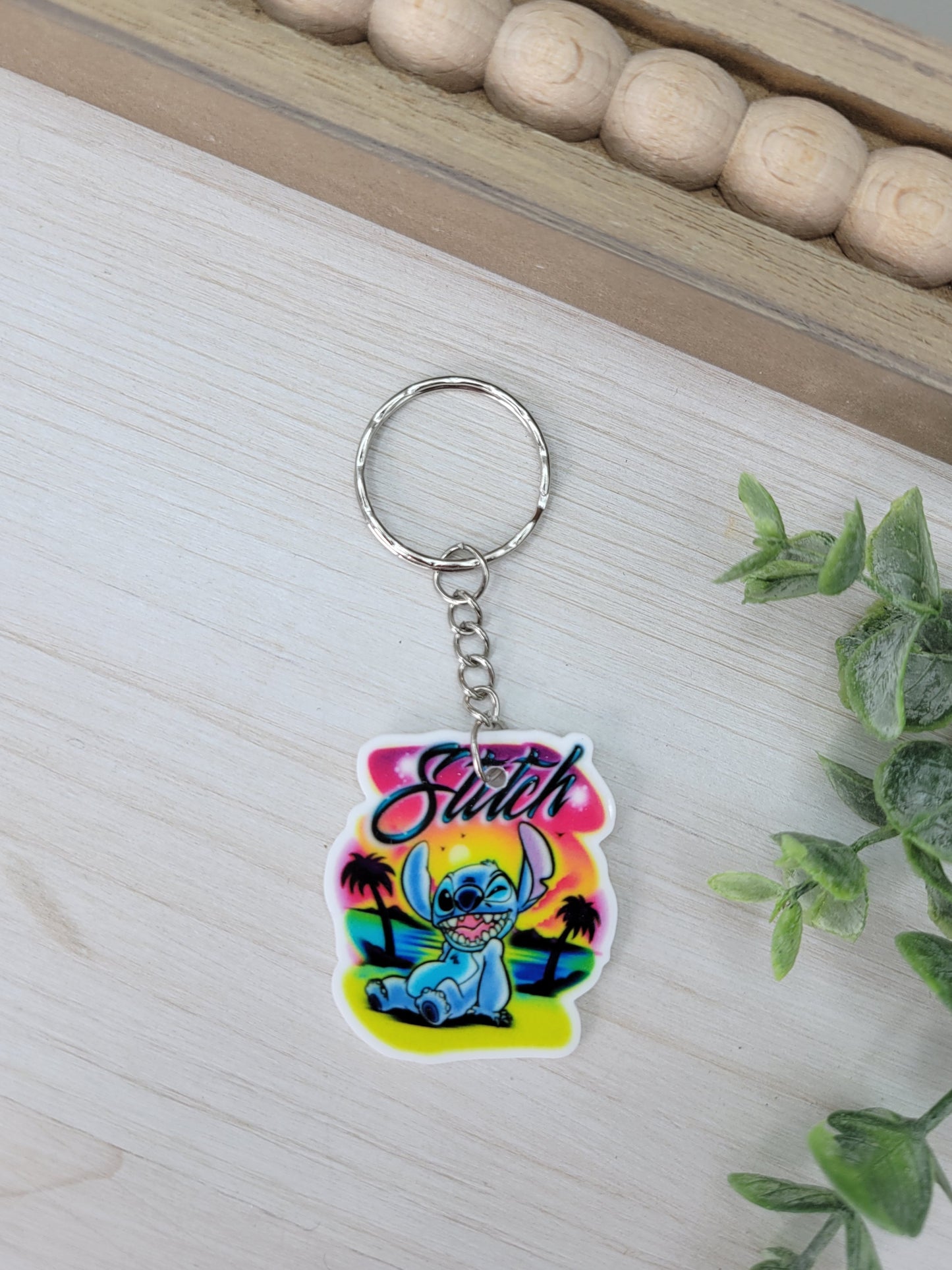 Blue Alien Beach Keychain Charm