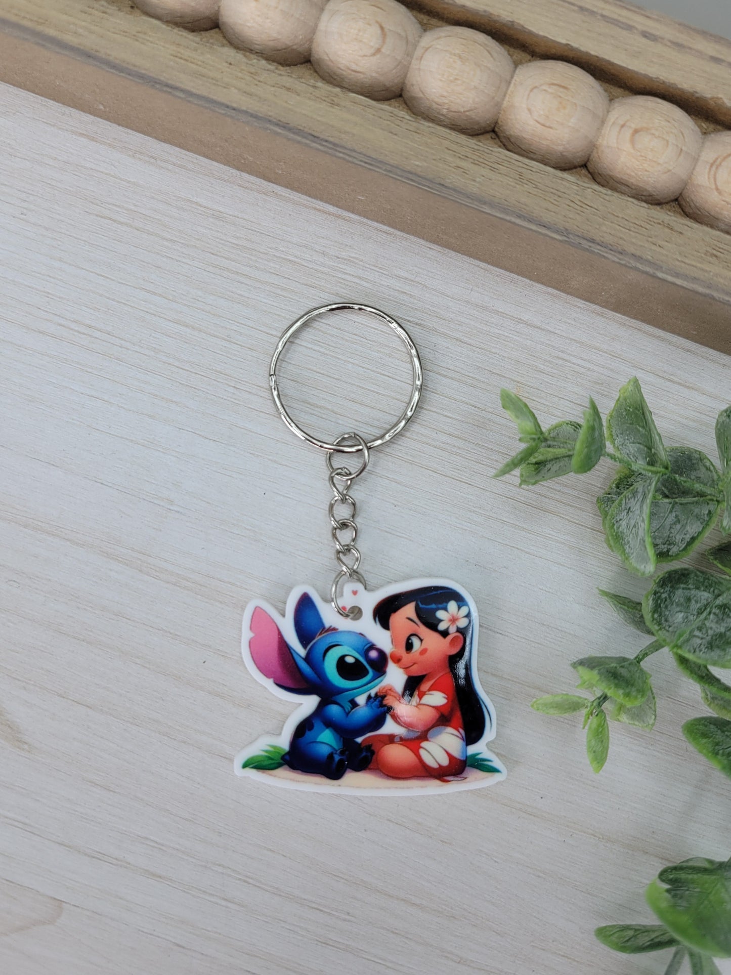 Blue Alien with Girl Keychain Charm