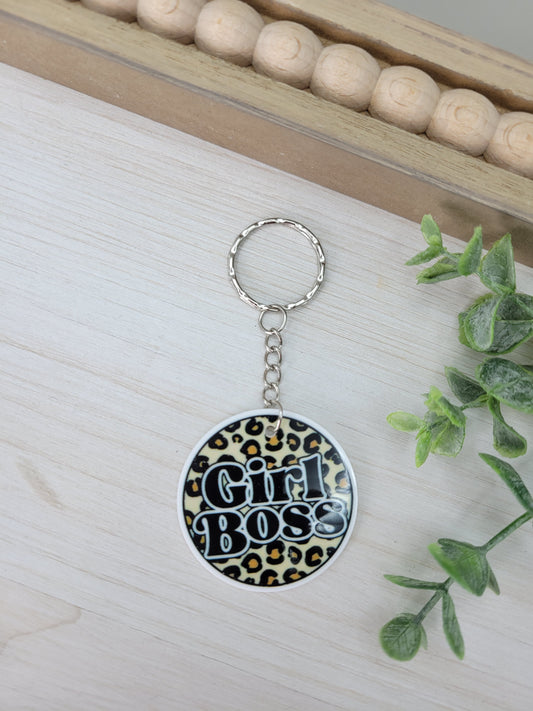 Girl Boss Keychain Charm