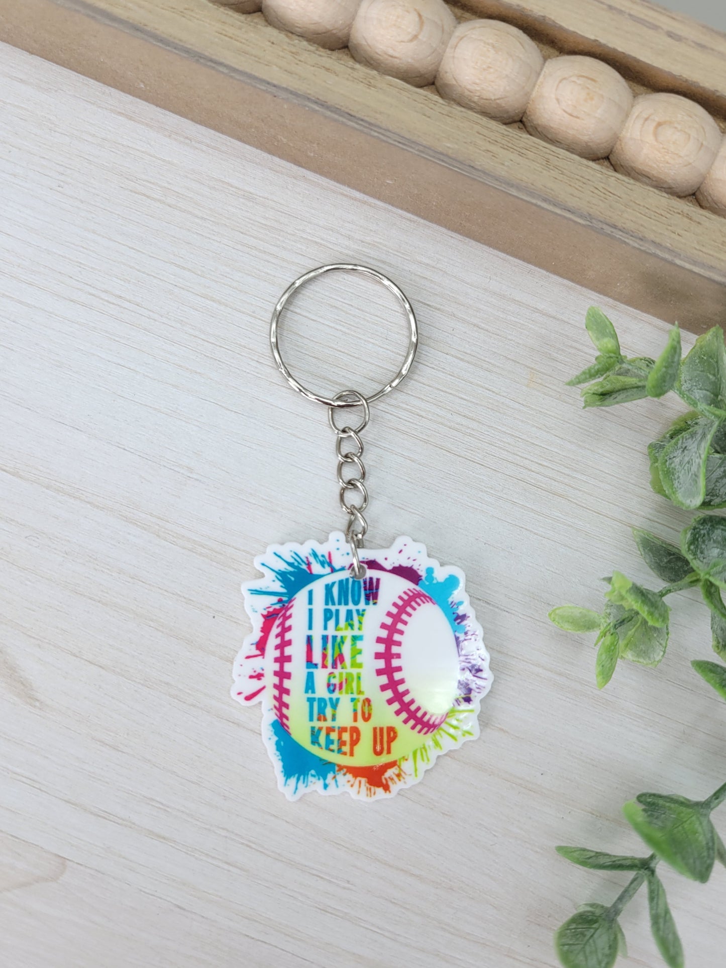 Play Like a Girl Keychain Charm