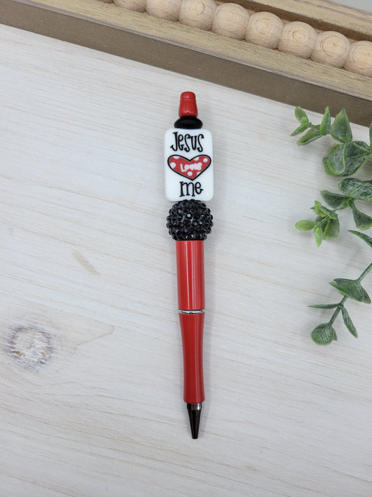 Red Jesus Loves Me Pen