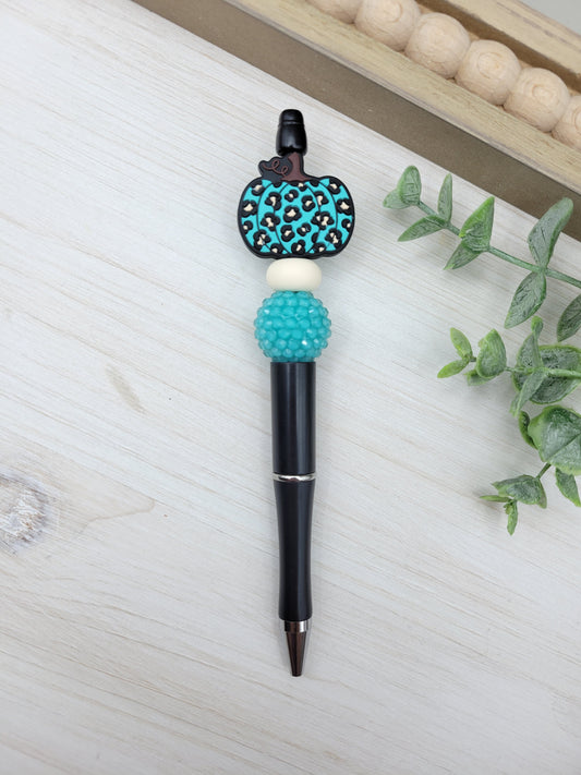 Teal Leopard Pumpkin Pen