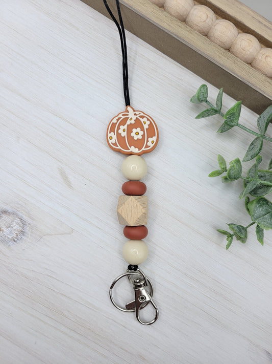 Floral Pumpkin Lanyard