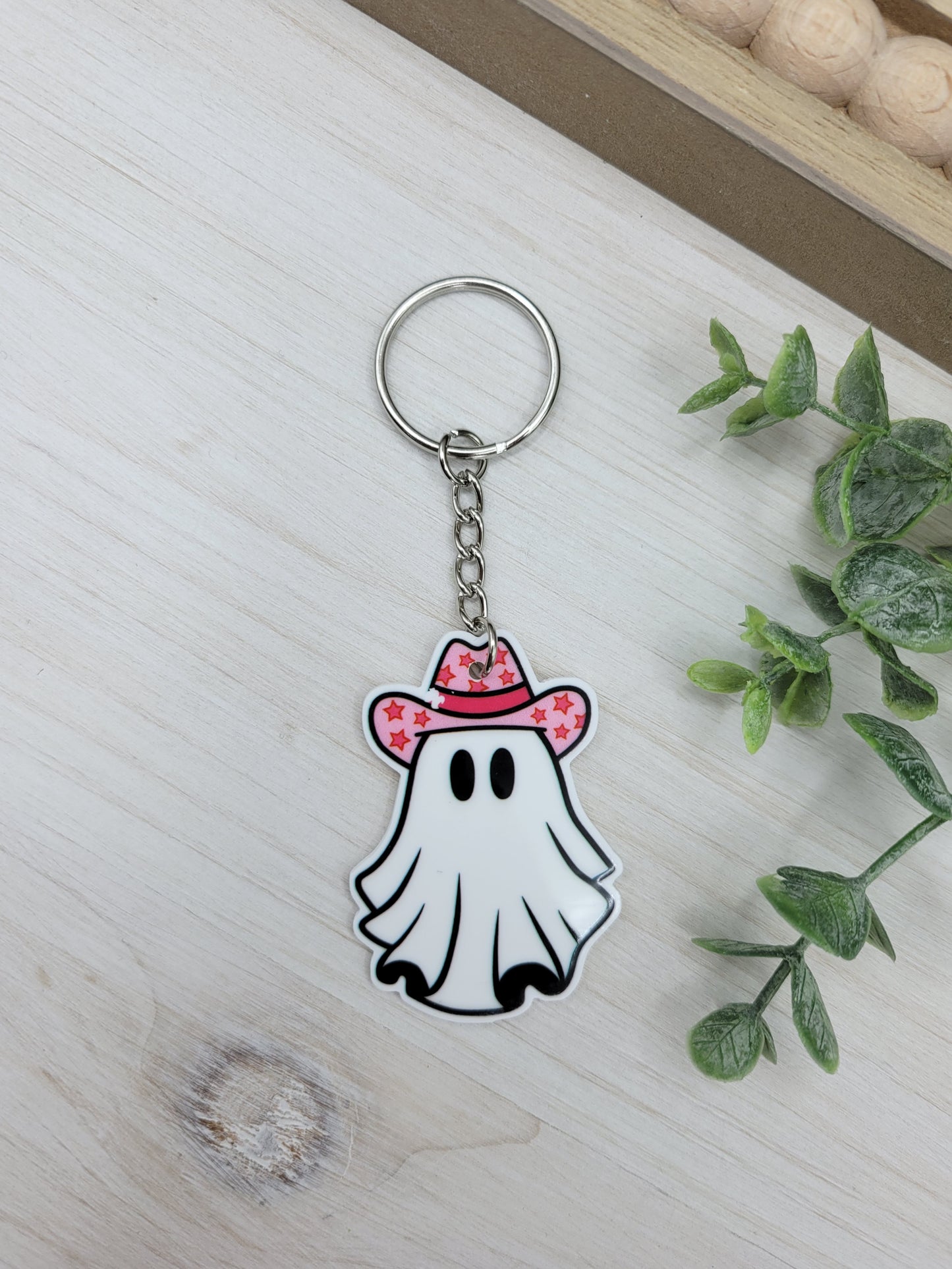 Ghost Cowgirl Keychain Charm