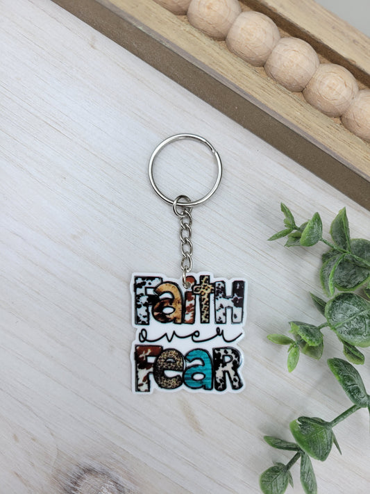 Faith Over Fear Keychain Charm