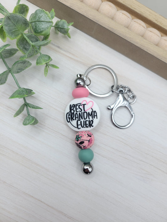 Best Grandma Ever Barbell Keychain