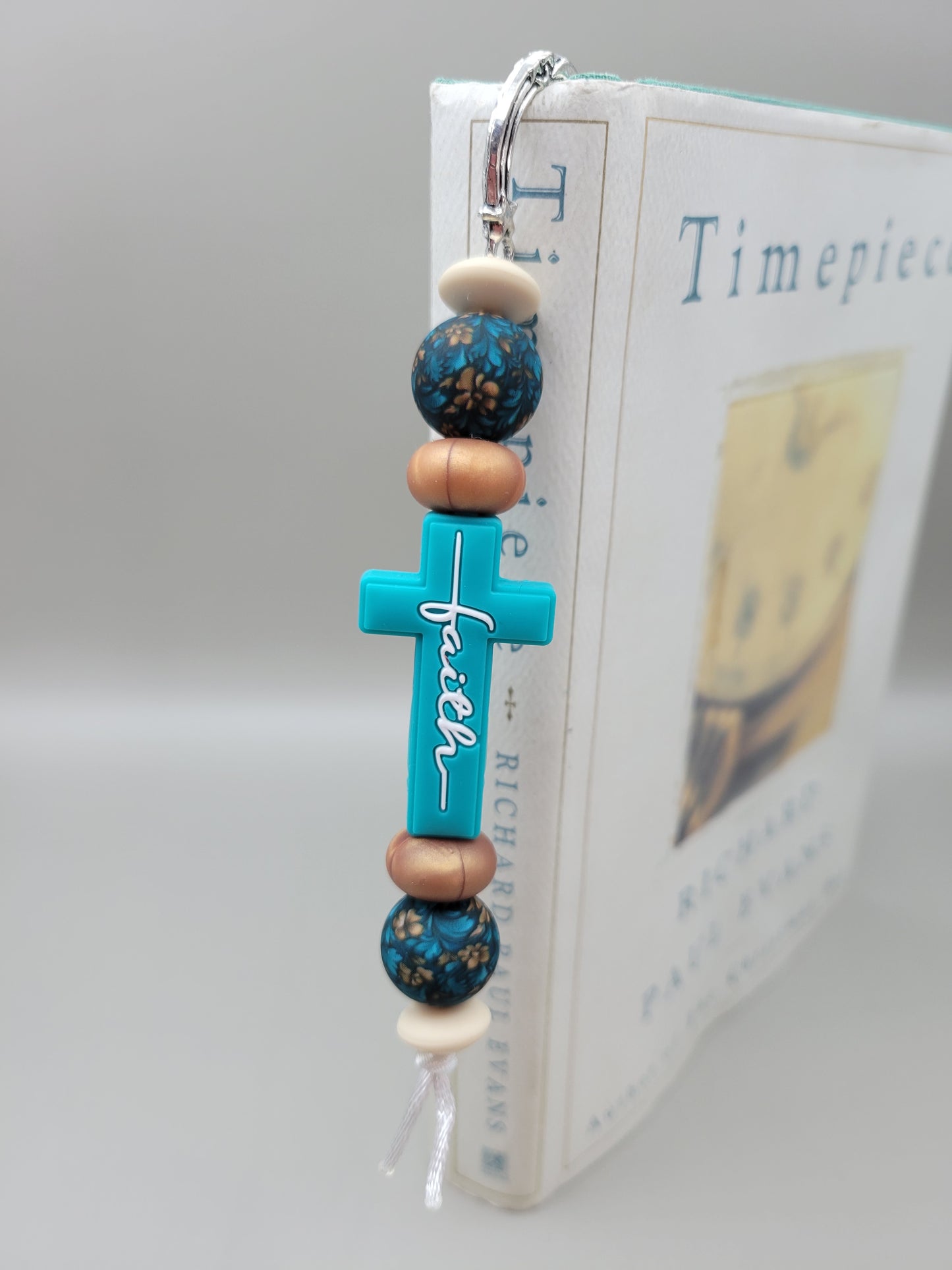 Teal Faith Cross Bookmark