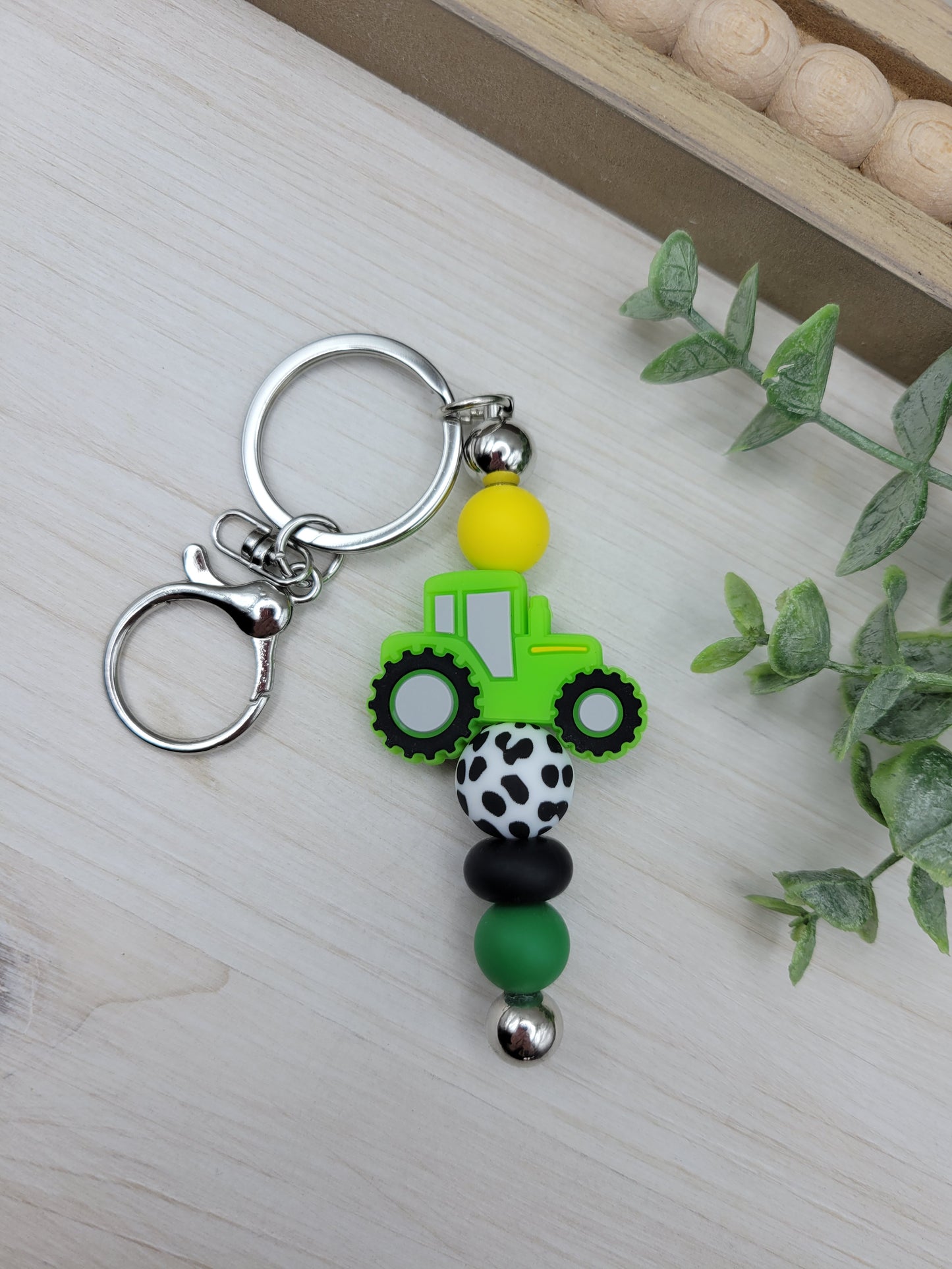 Tractor Barbell Keychain (options)