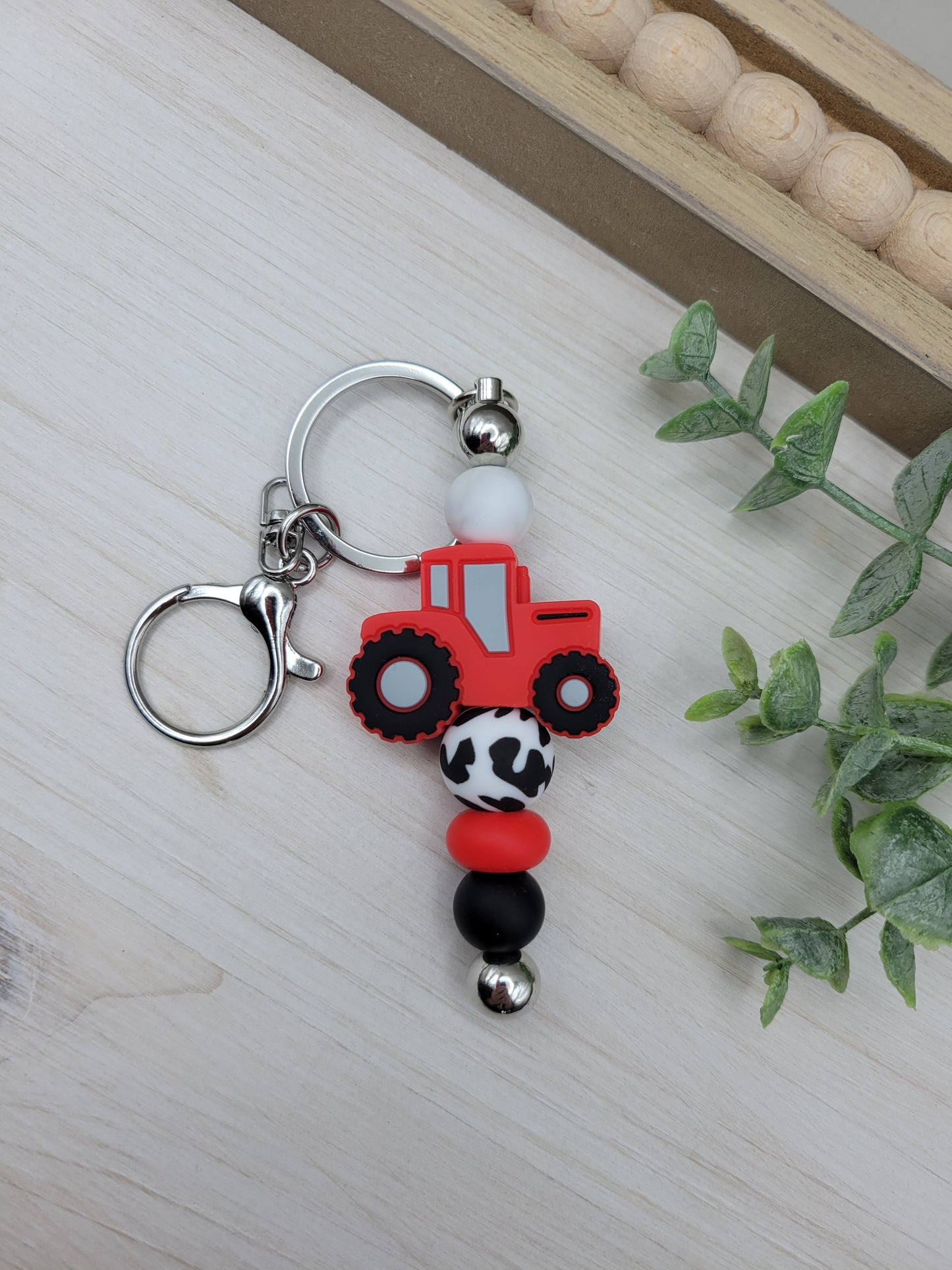 Tractor Barbell Keychain (options)