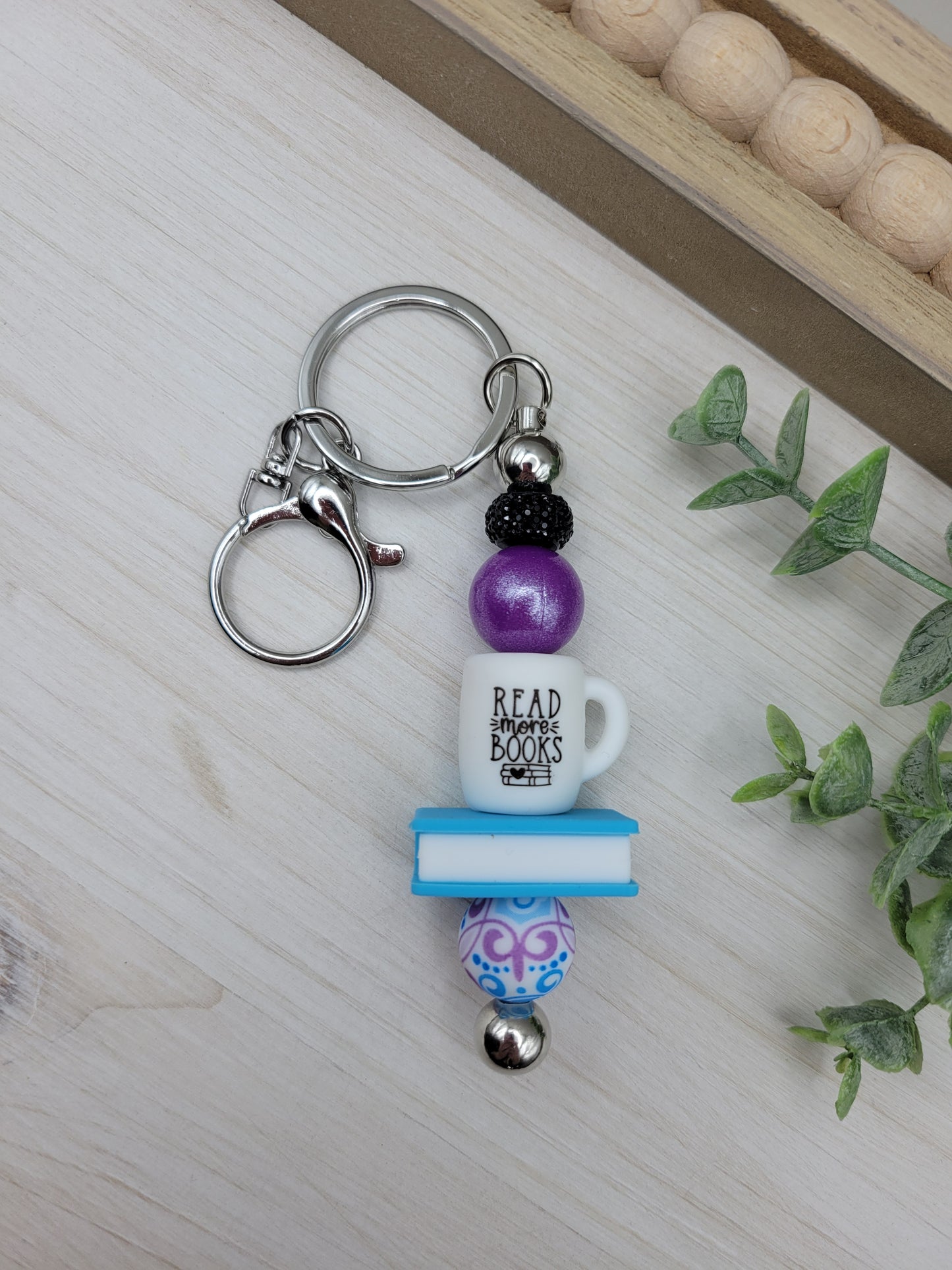 Read More Books Coffee Mug Barbell Keychain (options)