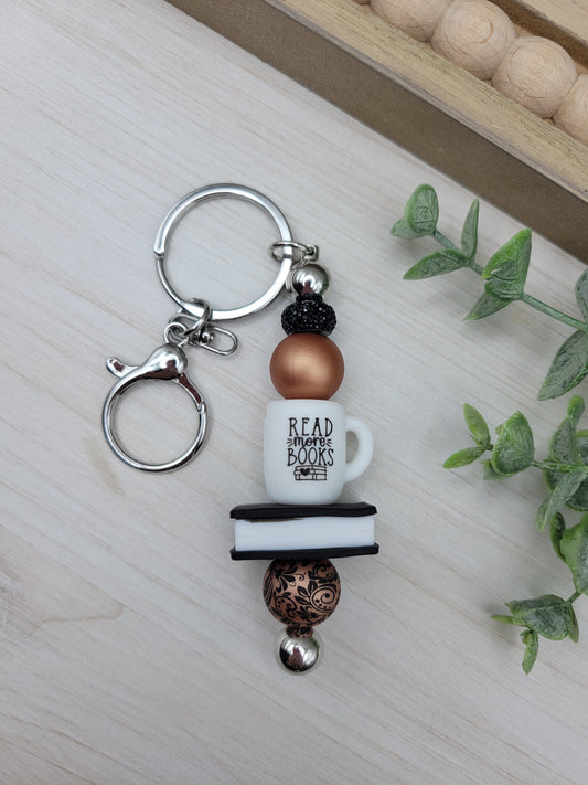 Read More Books Coffee Mug Barbell Keychain (options)