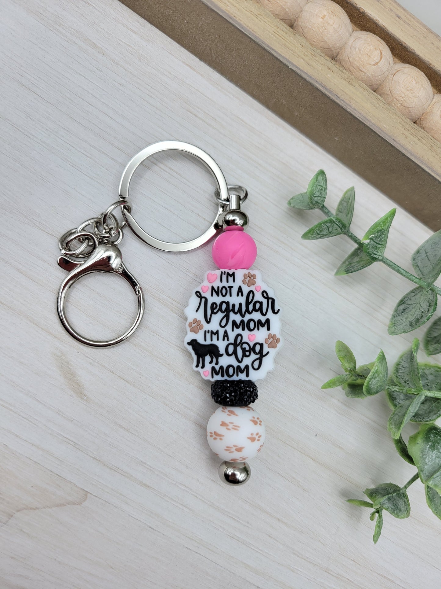 I'm a Dog Mom Barbell Keychain