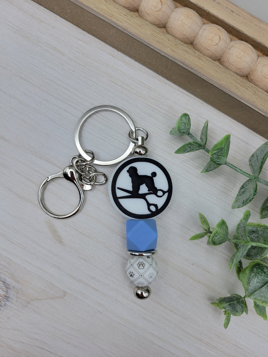 Dog Groomer Barbell Keychain