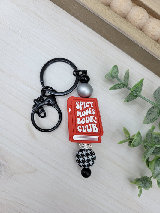 Spicy Moms Book Club Barbell Keychain